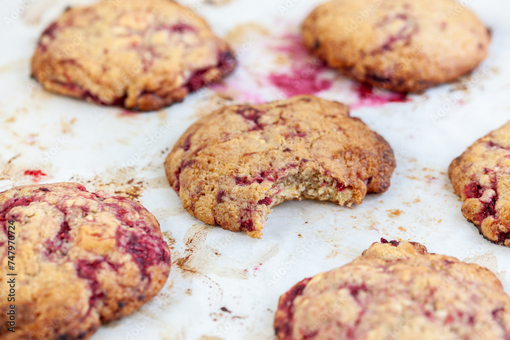 Coconut and Raspberry Cookies
