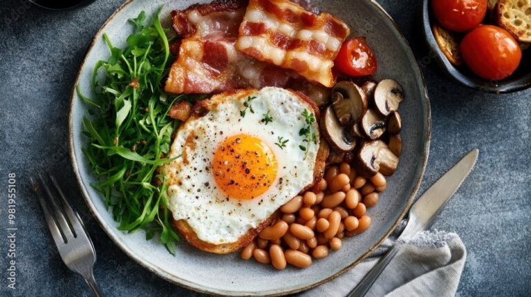 Crispy Mushrooms with Fried Egg & Rocket
